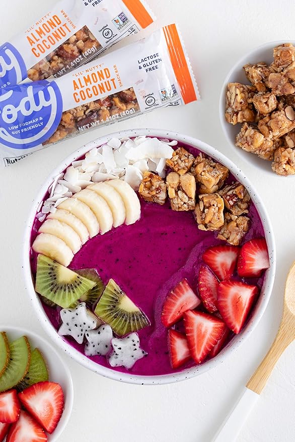 Fody Foods Snack Bars, Almond Coconut, 1.41 Oz (Pack of 6), 6g Protein, Low FODMAP, Gut & IBS Friendly, Vegan, Lactose Free, Non-GMO, Gluten Free