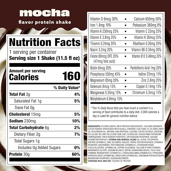 Premier Protein Shake COFFEEHOUSE, Mocha, 30g Protein, No Added Sugar, 24 Vitamins & Minerals to Support Immune Health, 11.5 fl oz, 12 Pack
