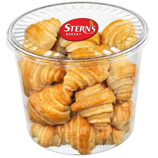 Rugelach Pastries | Approx 20 Vanilla Croissants | Breakfast Pastry | Dairy & Nut Free | Preservative Free | Unique for Holidays and Birthdays | 19 oz Stern’s Bakery ( Vanilla Rugelach Pastries, Club Size - 19 oz )
