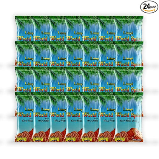 Limyè Potato Chips, World Spice Flavor, Kosher Certified, Allergen Free, Non-GMO, Gluten-free, Vegan potato chips, 3 Oz (24Pack)