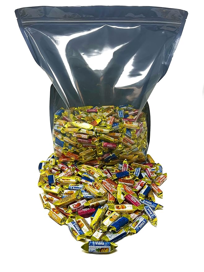 Fruity Hard Candy Filled With Real Fruit Pulp - 10 lbs - Peach, Strawberry, Pineapple, Orange and Lemon Flavored Bon Bons Filled with Real Fruit Pulp - Bulk American Vintage Candy Assortment - Individually Wrapped, 160 oz.