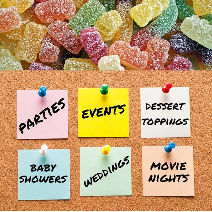 Halal Fizzy Gummy Bears Candy Bulk, 5 pound Bag, Assorted Fruit Flavored Gummies, Gift Snacks, Party Favors, Goodie Bags, Sour Gummy, Colorful Chewy Candy for Parties, Buffets, and Dessert Toppings