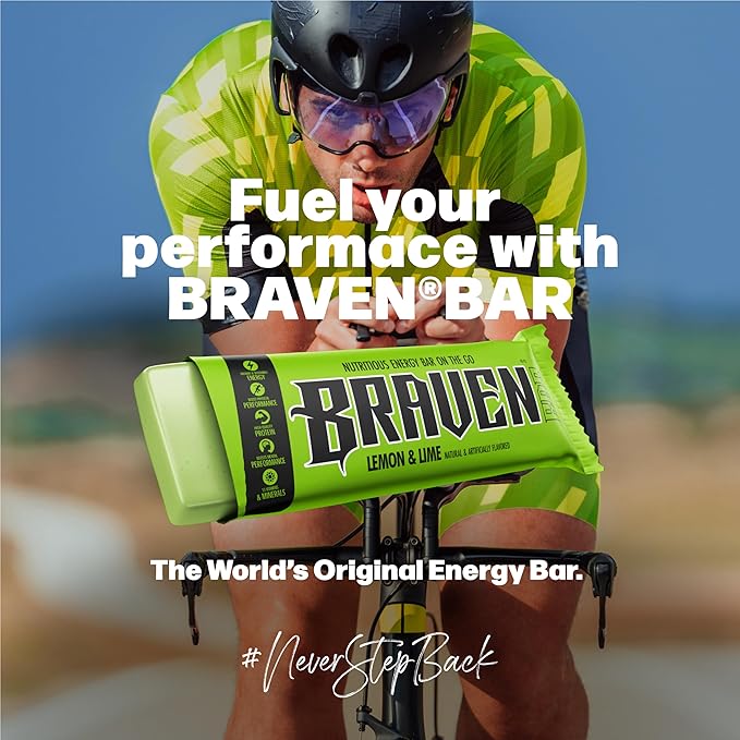 Braven Bar Lemon Lime Energy Bars (1.59 oz, Pack of 10) – Energy Chews with 5g Protein – On-the-Go Energy Snacks for Running, Hiking, and Sports - Gluten Free Snacks for Sustained Energy Boost