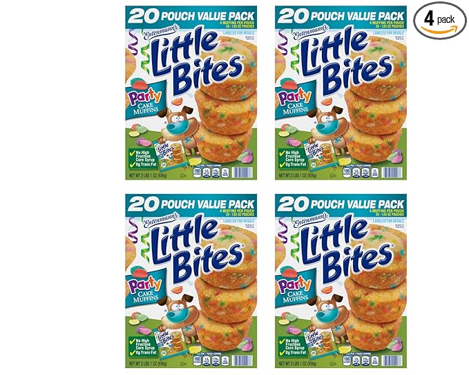 Entenmann's Little Bites Party Cake Mini Muffins 4 pack (80 pouches total)