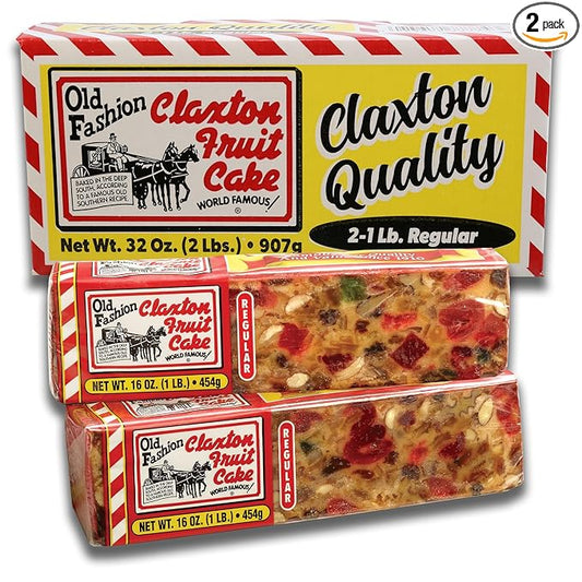 Claxton Fruit Cake - 2-1 Lb. Regular Recipe - Each Cake Individually Wrapped For Freshness in our, Signature Claxton Carton