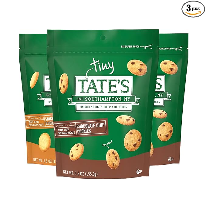 Tate's Bake Shop Tiny Tate's Variety Pack, Chocolate Chip & Snickerdoodle Cookies, 3-5.5 oz Bags