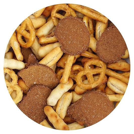 Deluxe Snack Mix, 1 Pound Bulk Bag, Rye Bread Chips, Pretzels, Sesame & Regular Bread Sticks, Hampton Distribution