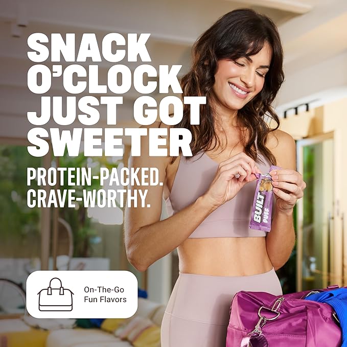 Built Bar, Puff Protein Bars, Churro Puff, 17g Protein Snacks, On-The-Go Bars, Only 140 Calories & 7g Sugar, Collagen, Gluten Free, 12 Count