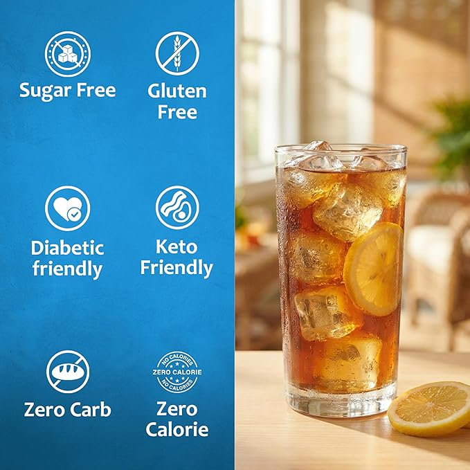 Syruvia Sugar Free Sweet Tea Flavored Syrup for Drinks, Cocktails, Lemonades, Iced Teas and Desserts – 25.4 fl oz