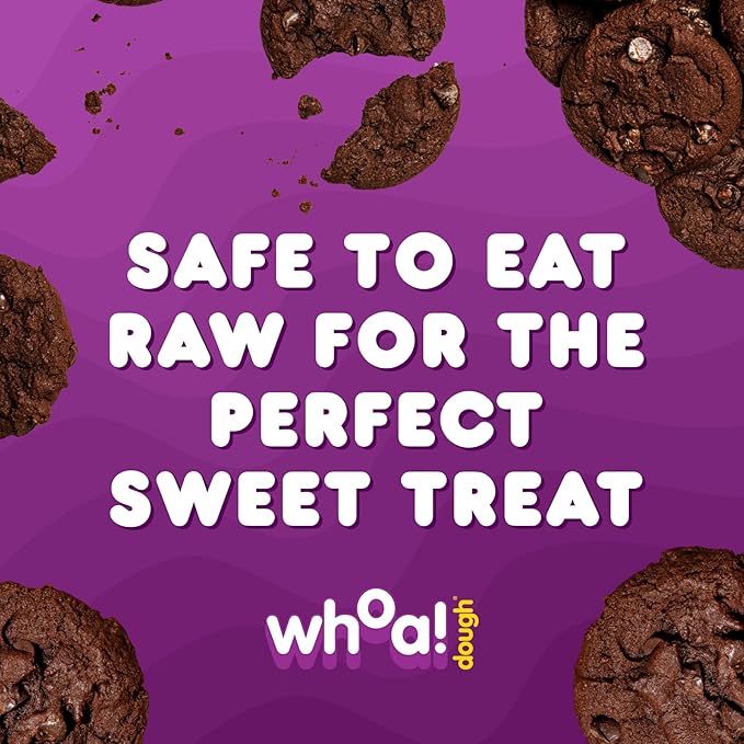 Whoa Dough Ready to Bake Cookie Dough Brownie Batter – Certified Non-GMO, Kosher, Gluten Free – Plant-Based Snack Dough Made with Real Ingredients – 6 Pack
