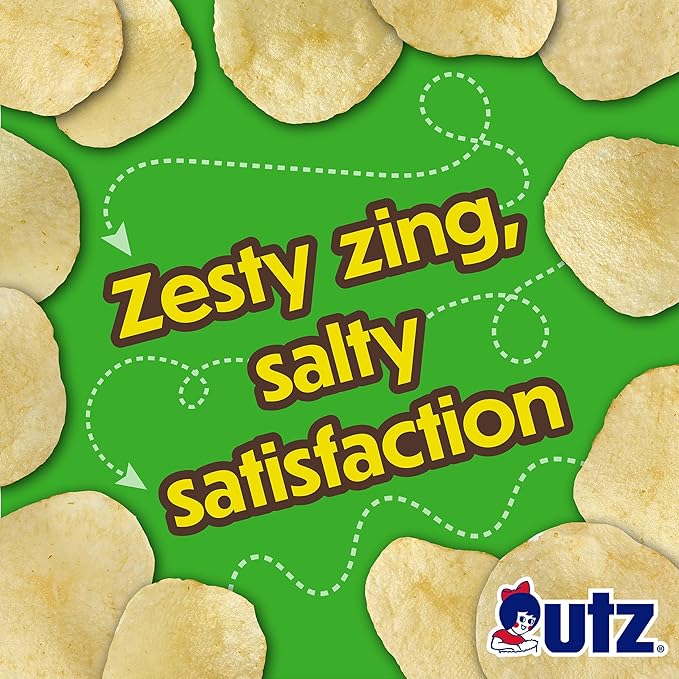Utz Salt & Vinegar 1 oz. Bags, 42 Count Crispy Fresh Potato Chips, Crunchy Individual Snacks to Go, Cholesterol, Trans-Fat & Gluten Free