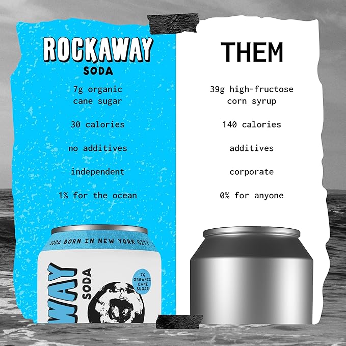 ROCKAWAY Berry Hibiscus Soda Drinks - Low calorie drinks made from Real Fruit Juice, All Natural - Soda Pop Drinks Gluten Free, Vegan, GMO Free - 12oz (12 Pack)