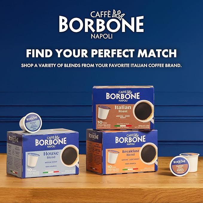 Caffè Borbone Breakfast Blend Coffee (40 Count) – Medium Light Roast, 100% Arabica, Roasted in Naples with Notes of Chestnut and Caramel – Single Serve Coffee Pods Compatible with K-Cup Brewers