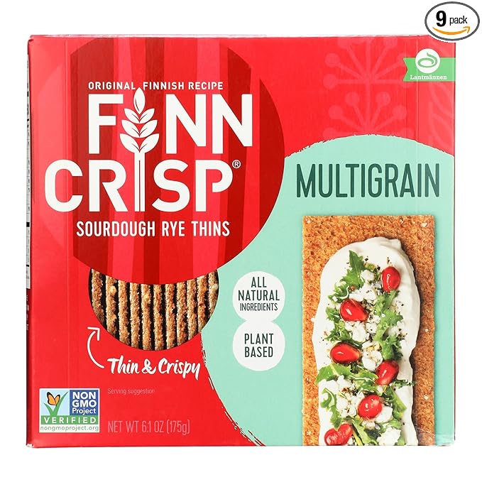 Finn Crisp Multigrain Sourdough Rye Thins Crispbread, 6.2 Ounce Box (Pack of 9) (1)