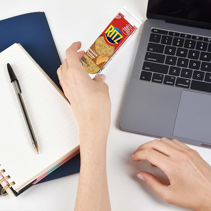 RITZ Peanut Butter Sandwich Crackers, Lunch Snacks, 48 Snack Packs (6 Boxes, 6 Crackers Per Pack)