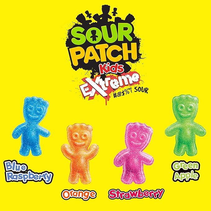 SOUR PATCH KIDS Extreme Sour Soft & Chewy Candy, Bulk Candy, 12 - 3.5 oz Boxes