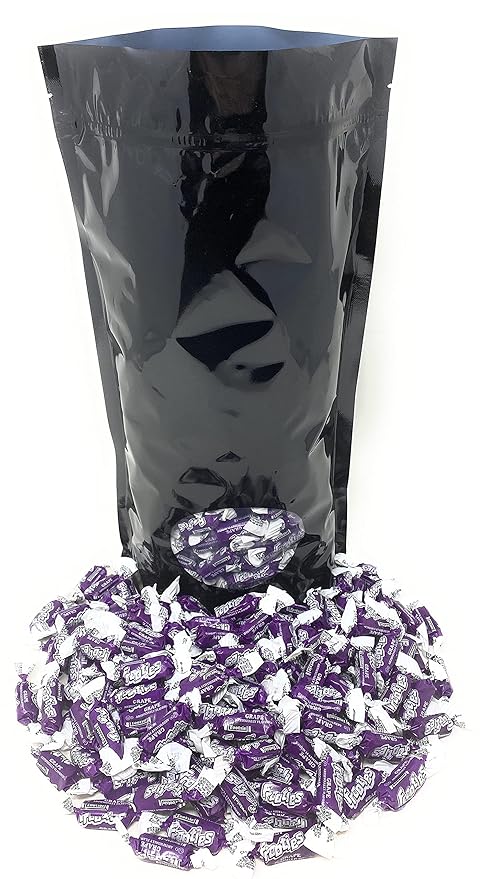 Bulk Grape Flavor Tootsie Roll Frooties Chewy Purple American Taffies Candy Individually Wrapped In Resealable Assortit Bag 5 Lb 735+pcs (80-Oz) - Made In USA