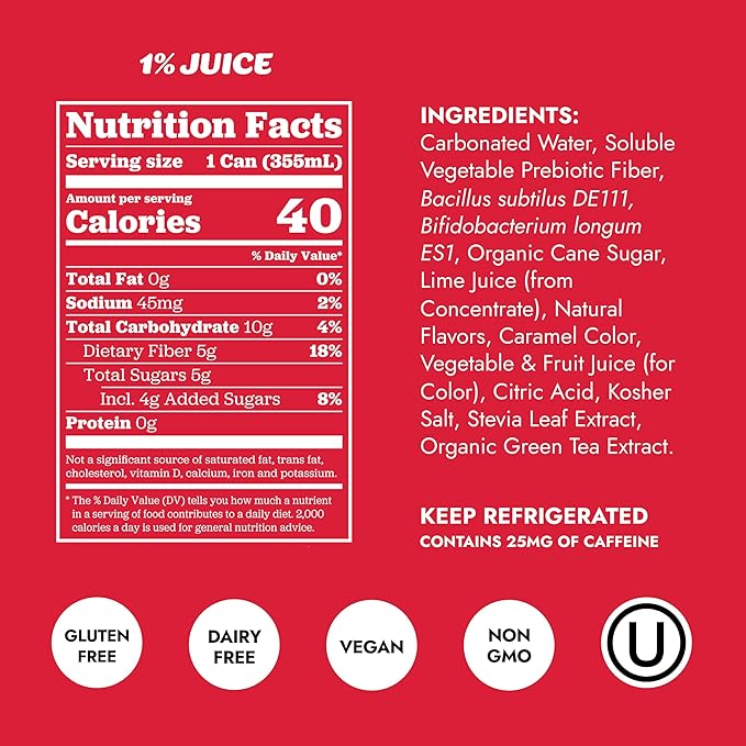 Slice Healthy Soda, Cola & Ginger Ale Variety Pack, Prebiotic & Probiotic Soda Pop, 5g Fiber, 35-40 calories, 12 fl oz 12 Pack (6 of each flavor)