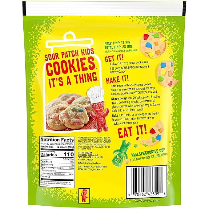 SOUR PATCH KIDS Soft & Chewy Candy, Family Size, 1 lb 14.4 oz
