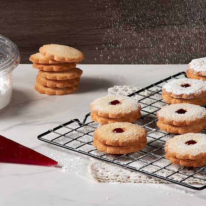 Linzer Cookies – Christmas Holiday Cookie Tin, 18 Count | Gourmet Holiday Cookies Gift Box for Colleagues, Friends & Women | Kosher, Nut-Free, Dairy-Free – Stern’s Bakery