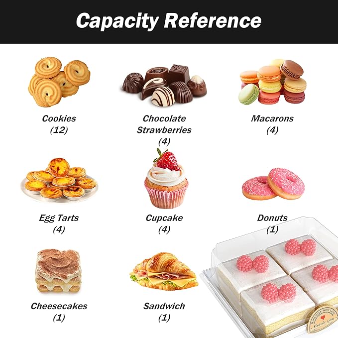 EffiQ-Rate 50 Pack Charcuterie Boxes with Clear Lids - To Go Paper Mini Charcuterie Box,Disposable Food Containers,White Dessert Boxes for Sandwich,Cookie,Sushi-Includes Strings,Stickers,and 100 Forks