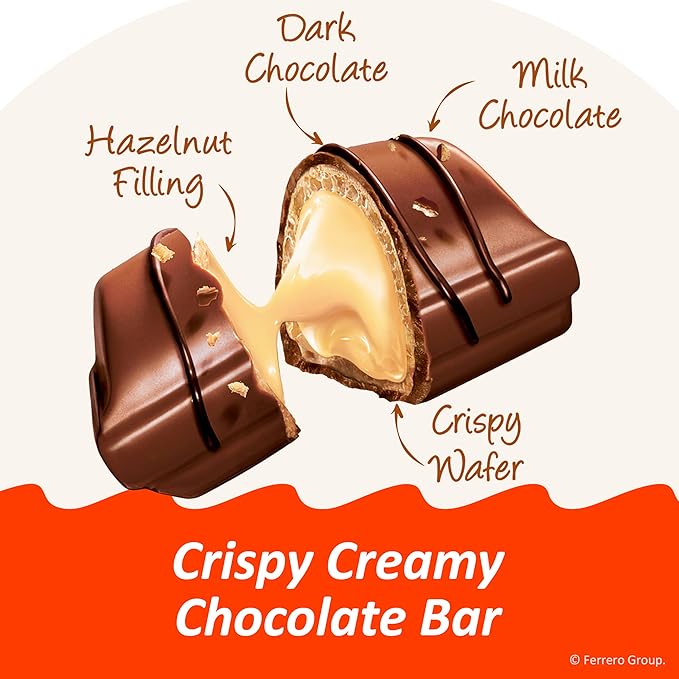 Kinder Bueno Mini, 125 Count Party Pack, Milk Chocolate and Hazelnut Cream, Individually Wrapped Chocolate Bars, 23.8 oz
