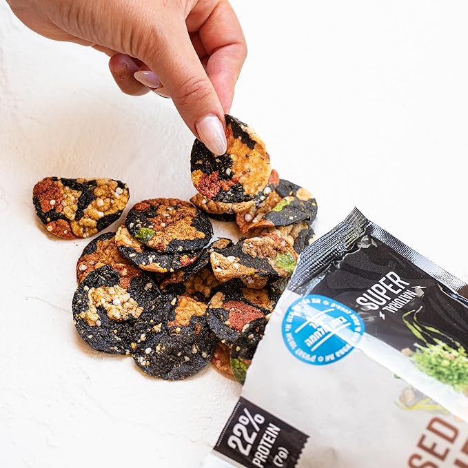 Super Natural Snack Pressed Veggie Crisps - Seaweed Mix 12/1.6 ozbags | 9g Protein | 12 vegetable ingredients | Baked not Fried | Gluten Free | Protein and Fiber | Vegan Plant Based | Non GMO | Kosher | GLP-1 Friendly