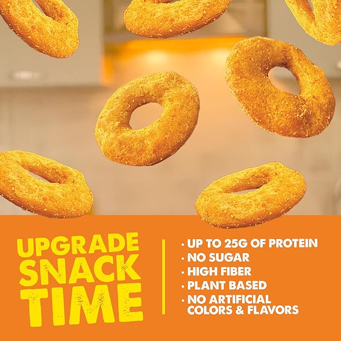 Crisp Power Protein Pretzels, NEW Cheddar, High Protein Snack, 25G Protein, Low Carb Crunchy Pretzel Snacks, No Added Sugar, 1.75 oz Bags, 6 Pack, Vegan, Plant-Based, Keto