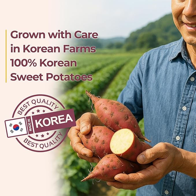 Korean Chewy Sweet Potato Snacks Individually Wrapped [25] – 100% Natural Vegan Sweet Potato Sticks – No Added Sugar, Gluten Free, Non-GMO – Semi-Dried Healthy Treats – Vegan Snacks by Gangwon Export