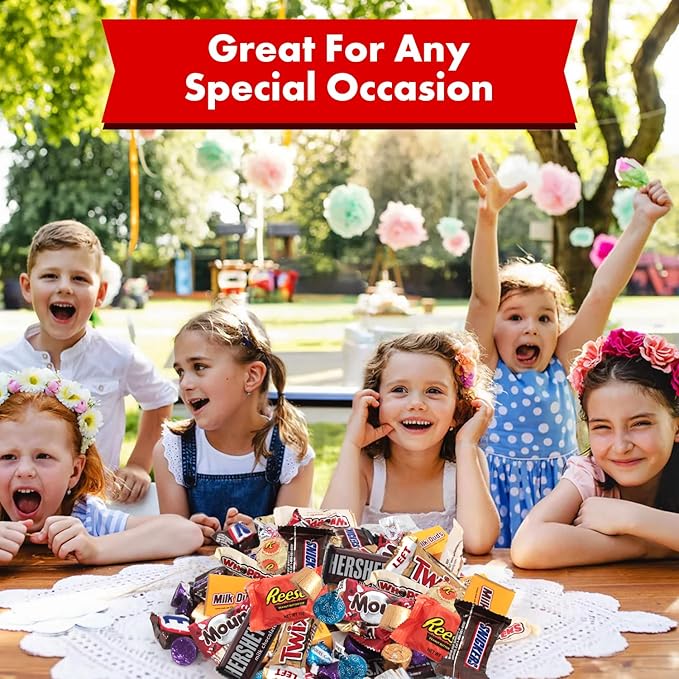 Chocolate Candy Variety Pack, Bulk Chocolate Candy Individually Wrapped, Mini Chocolate Variety Pack, Ideal Chocolate Bulk, Perfect for Parties, Office Treats, and Holiday Celebrations (8 Pound)