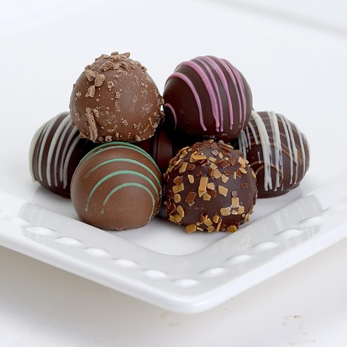 CRAVINGS BY ZOE Valentines Day and Birthday Chocolate Truffles Gift Box | 8 Count | Assorted Gourmet Milk & Dark Chocolate Candy Food Gift Basket Anniversary, Get Well, Holiday, Thank You Men Women Mom Her