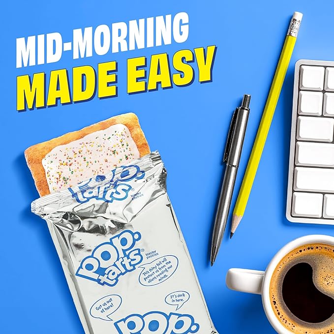 Pop-Tarts Protein Toaster Pastries, 10g Protein, Slammin' Strawberry (96 Pop-Tarts)