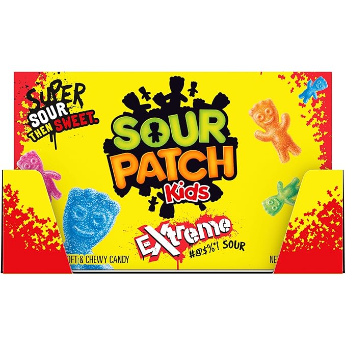 SOUR PATCH KIDS Extreme Sour Soft & Chewy Candy, Bulk Candy, 12 - 3.5 oz Boxes