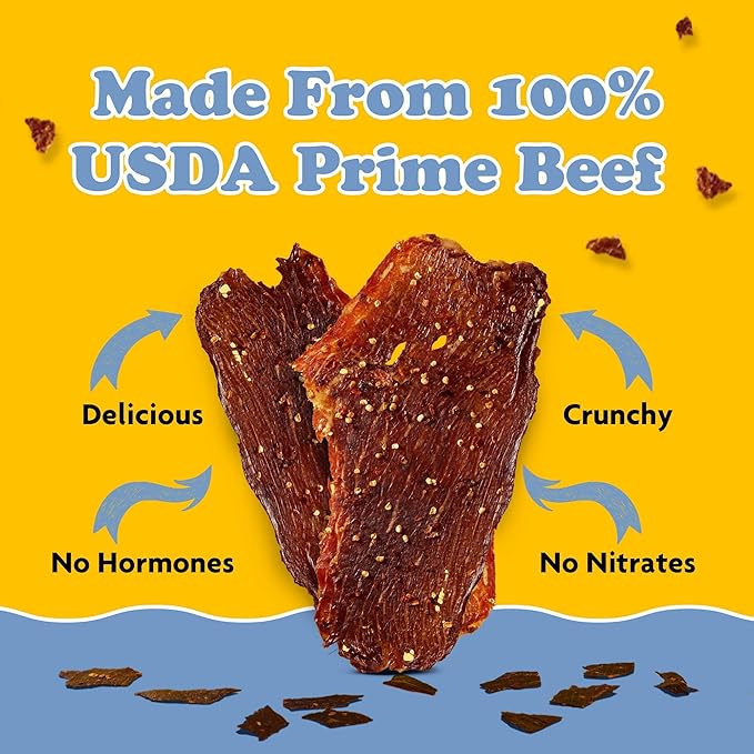Yay's Snacks Sweet and Spicy Beef Crisps | Crispy, Crunchy, High Protein Snacks | Mild Beef Jerky with 24G Protein Snacks Per Bag | Healthy Meat Snacks Non-GMO, USA Made - 6 Packs (1.75 Oz Each)