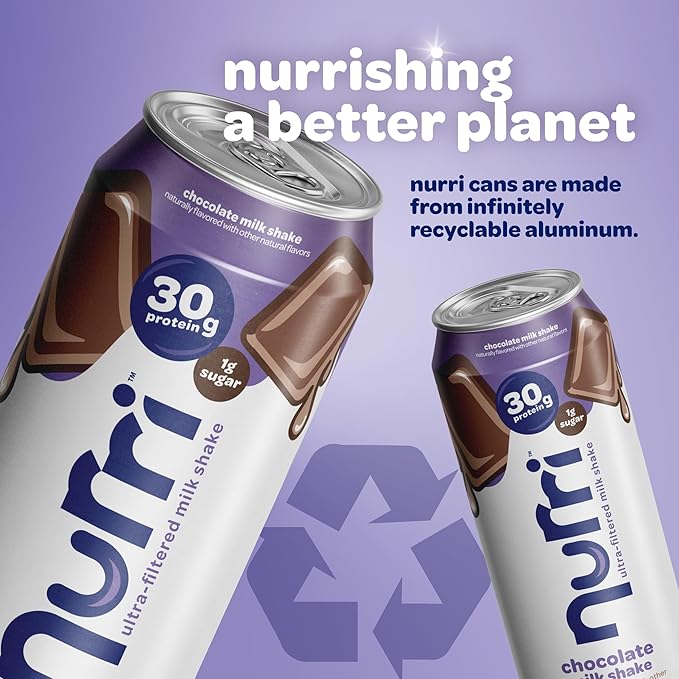 Nurri - 30g Protein Ultra Filtered Milk Shake – Chocolate - Lactose Free, Low Sugar, 150 Calories, 10 Vitamins and Minerals - 11 fl oz, 10 Cans