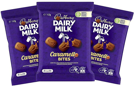 Cadbary Chocolate Bites Bulky Pack Candy for Parties & Gifts (Caramell - 3 Pack)