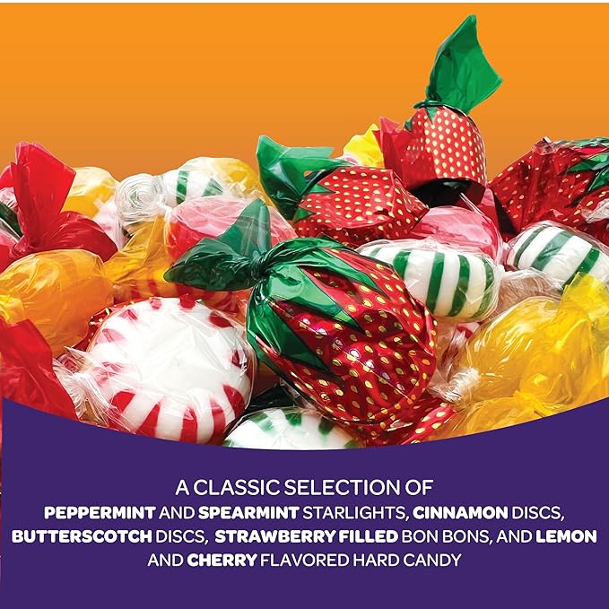 Old School Hard Candy Mix - 2 Pound Bulk Pack (150 Count) - Hard Candy Individually Wrapped for Nostalgic Holiday Buffets, Office Bowls and Gifting