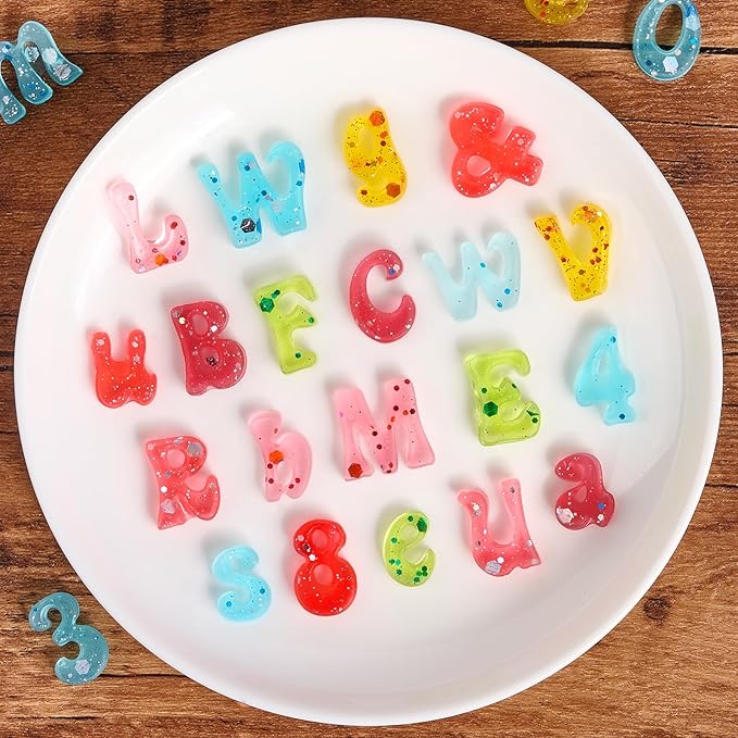 CLUEWR 3 PCS Silicone Letter Molds, Non-Stick Number and Letter Fondant Molds for Chocolate, Candy, Cake Decoration, Cupcake Topper