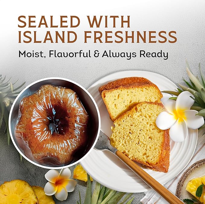 TORTUGA Hawaiian Pineapple Rum Cake - 16 oz Pineapple Rum Cakes - The Perfect Premium Gourmet Gift for Stocking Stuffers, Gift Baskets, and Christmas Gifts - Great Snack Cakes for Delivery