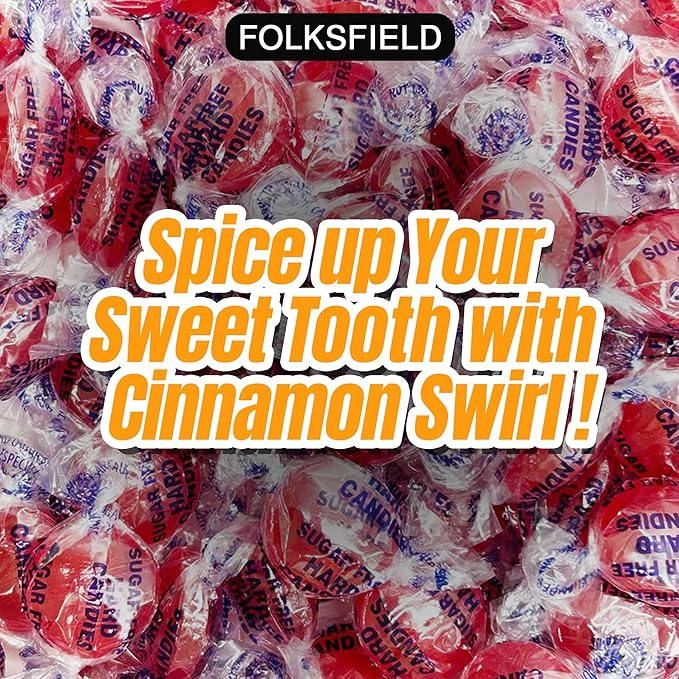Sugar Free Cinnamon Hard Candy - 6 Pound Individually Wrapped Diabetic and Keto Friendly Cinnamon Disc – Low-Calorie