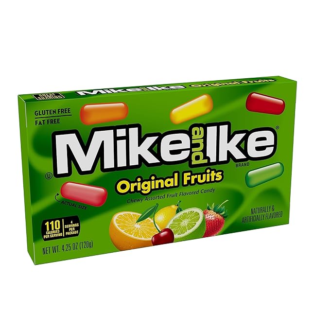 Mike and Ike Candy, Original Fruits, 4.25oz Theater Box, Pack of 12