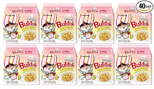 KF GOODIES Korean Ramen Variety Pack Gift Box (40 Count) – Spicy Buldak Noodle Assortment for Birthdays, College Care Packages, Office Snacks, and Gift Baskets