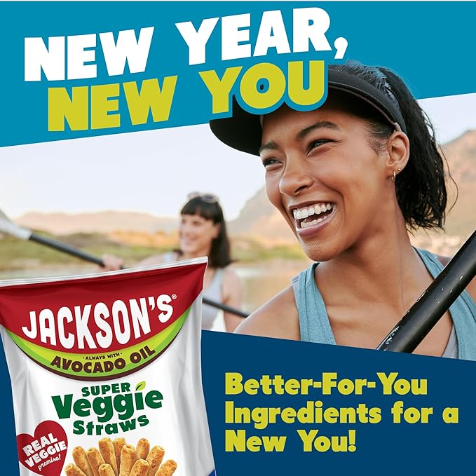 Jackson’s Super Veggie Straws™ (Sea Salt, 5 oz, Pack of 6) – Gluten Free, Vegan, Snacks for Kids & Adults – Made with Premium Avocado Oil – Allergen-friendly, Veggie Straws Individual Bags