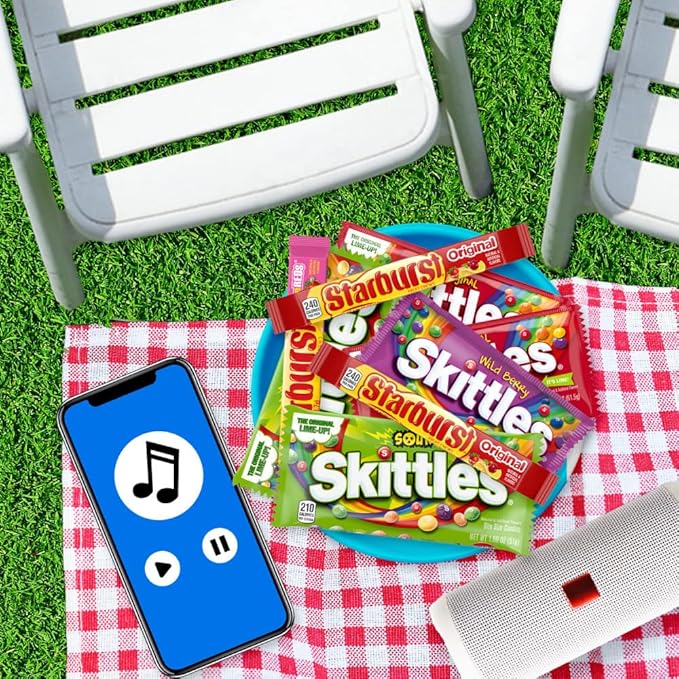 SKITTLES & STARBURST Variety Pack Full Size Chewy Candy Assortment, 62.79 oz, 30 Count (Pack of 2)