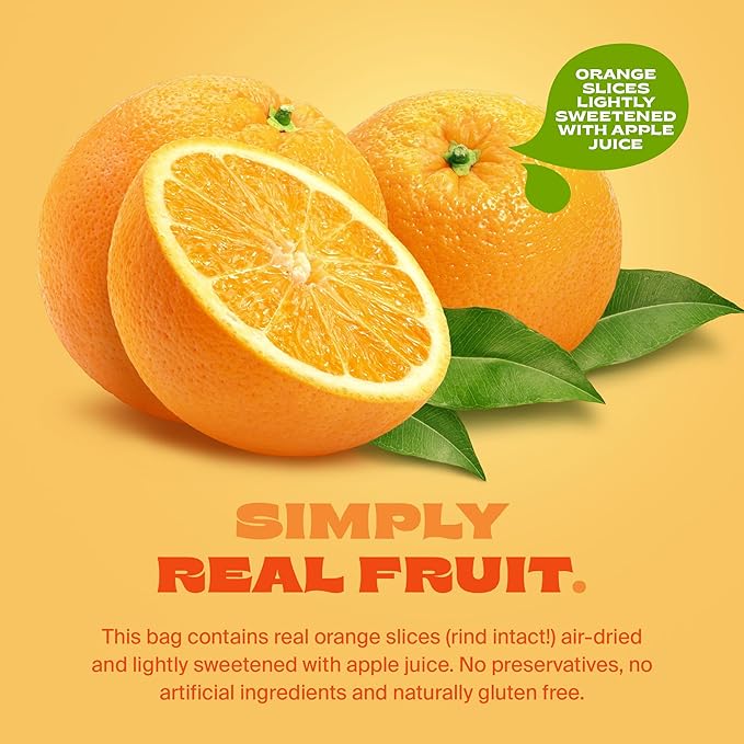 Whitney Jordan Naturals Air-Dried Orange Slices 2 Oz, Pack of 10 - Dried Fruit Snack Made from Real Oranges - Gluten-Free, Vegan, Chewy Real Fruit for Healthy Snacking On-the-Go