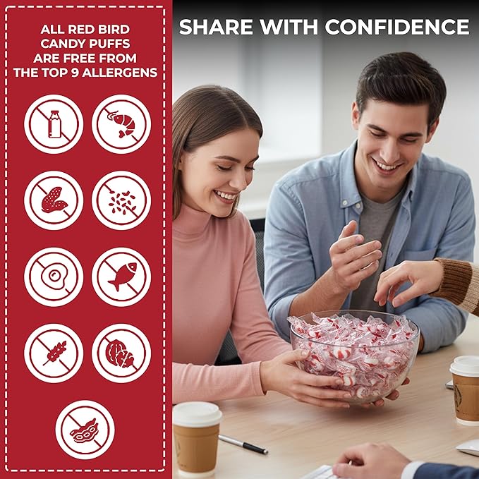 Red Bird Soft Peppermint Candy Mints, Bulk Candy Individually Wrapped, 46 oz Bag (Case of 6)