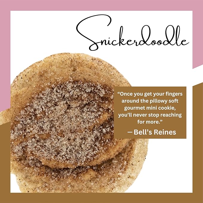 Bell's Reines Snickerdoodle Cookies, Soft Gourmet Small Batch, Healthy Snacks, Bakery Fresh Single Snack Packs, 6-Pack
