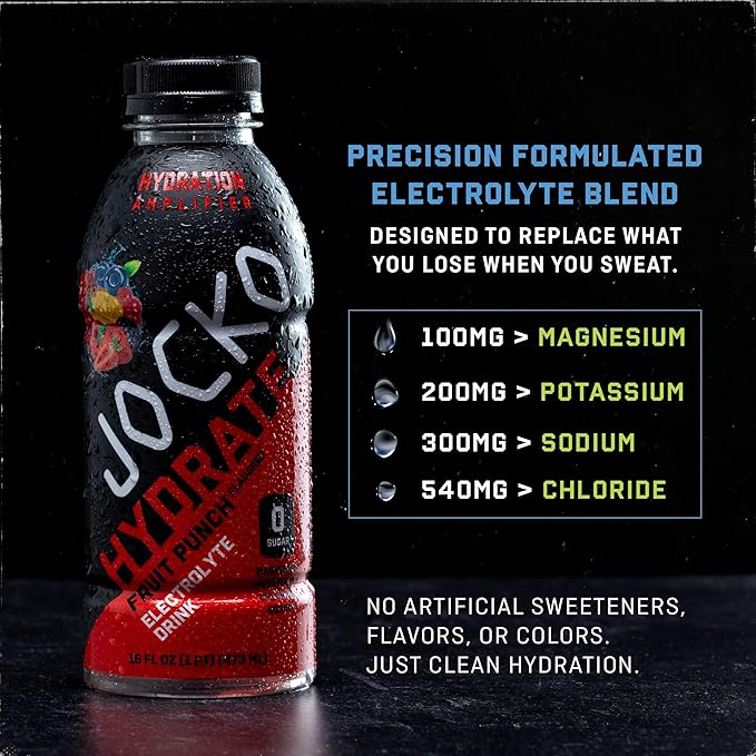 Jocko Fuel Hydrate Electrolyte Drinks - Sports Drink Hydration Amplifier, Thirst Quencher - Scientifically Formulated Electrolyte Blend Island Orange Flavor 16 Oz (12 Pack)