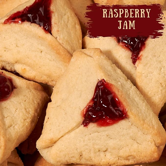 Hamentaschen Cookies | Shortbread Cookies filled with Raspberry Jam [24 Count] | Mishloach Manot, Purim Gift Idea | Kosher Nut Free | Stern’s Bakery