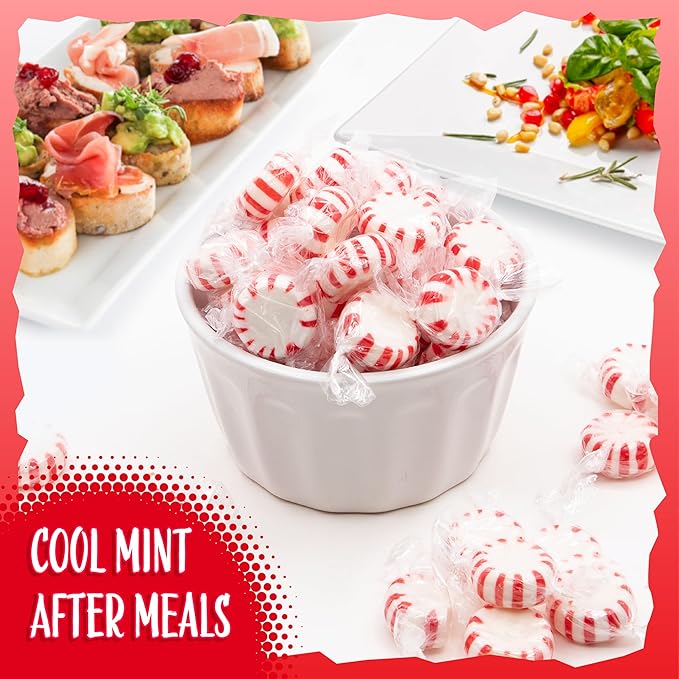 Starlight Peppermint Hard Candy | Bulk 2 Pounds | Mints Individually Wrapped | Peppermints | Refreshing Peppermint Candies | Starlight Mints
